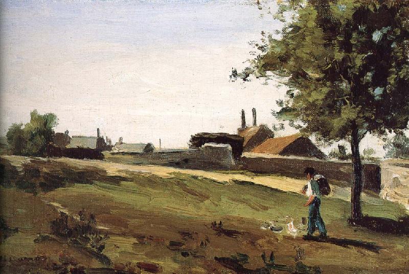 Camille Pissarro Entering the village Spain oil painting art